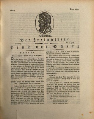 Der Freimüthige oder Ernst und Scherz (Der Freimüthige oder Unterhaltungsblatt für gebildete, unbefangene Leser) Dienstag 31. Juli 1804