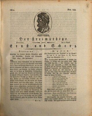 Der Freimüthige oder Ernst und Scherz (Der Freimüthige oder Unterhaltungsblatt für gebildete, unbefangene Leser) Donnerstag 9. August 1804