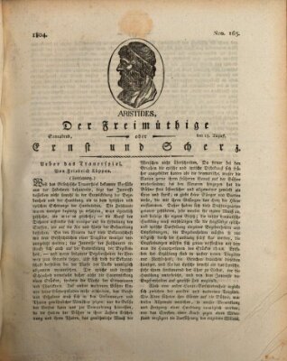 Der Freimüthige oder Ernst und Scherz (Der Freimüthige oder Unterhaltungsblatt für gebildete, unbefangene Leser) Samstag 18. August 1804