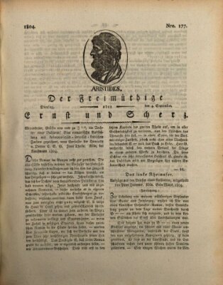 Der Freimüthige oder Ernst und Scherz (Der Freimüthige oder Unterhaltungsblatt für gebildete, unbefangene Leser) Dienstag 4. September 1804