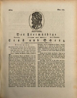 Der Freimüthige oder Ernst und Scherz (Der Freimüthige oder Unterhaltungsblatt für gebildete, unbefangene Leser) Donnerstag 6. September 1804