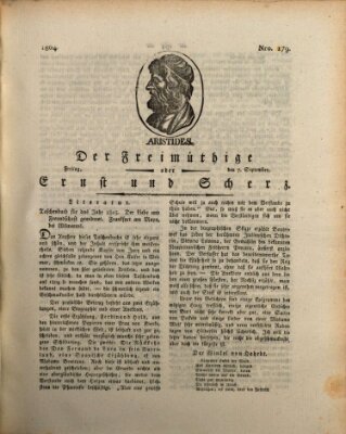 Der Freimüthige oder Ernst und Scherz (Der Freimüthige oder Unterhaltungsblatt für gebildete, unbefangene Leser) Freitag 7. September 1804