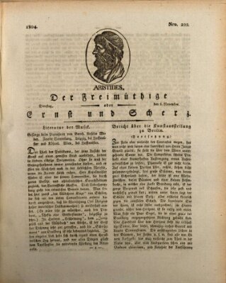 Der Freimüthige oder Ernst und Scherz (Der Freimüthige oder Unterhaltungsblatt für gebildete, unbefangene Leser) Dienstag 6. November 1804