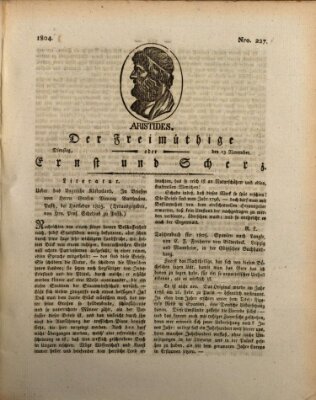 Der Freimüthige oder Ernst und Scherz (Der Freimüthige oder Unterhaltungsblatt für gebildete, unbefangene Leser) Dienstag 13. November 1804