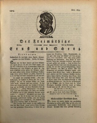 Der Freimüthige oder Ernst und Scherz (Der Freimüthige oder Unterhaltungsblatt für gebildete, unbefangene Leser) Freitag 23. November 1804