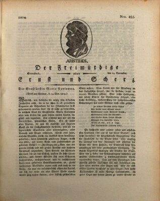 Der Freimüthige oder Ernst und Scherz (Der Freimüthige oder Unterhaltungsblatt für gebildete, unbefangene Leser) Samstag 24. November 1804