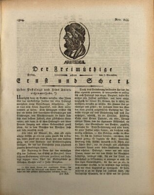 Der Freimüthige oder Ernst und Scherz (Der Freimüthige oder Unterhaltungsblatt für gebildete, unbefangene Leser) Freitag 7. Dezember 1804