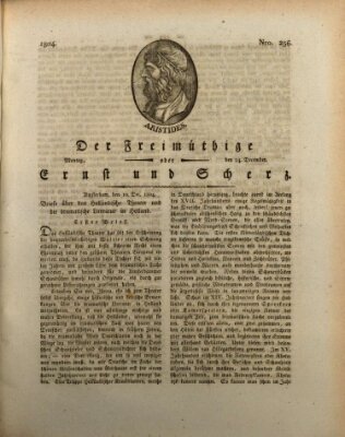 Der Freimüthige oder Ernst und Scherz (Der Freimüthige oder Unterhaltungsblatt für gebildete, unbefangene Leser) Montag 24. Dezember 1804