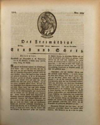 Der Freimüthige oder Ernst und Scherz (Der Freimüthige oder Unterhaltungsblatt für gebildete, unbefangene Leser) Freitag 28. Dezember 1804