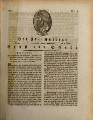 Der Freimüthige oder Ernst und Scherz (Der Freimüthige oder Unterhaltungsblatt für gebildete, unbefangene Leser) Freitag 4. Januar 1805