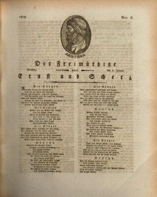 Der Freimüthige oder Ernst und Scherz (Der Freimüthige oder Unterhaltungsblatt für gebildete, unbefangene Leser) Dienstag 8. Januar 1805