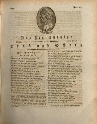 Der Freimüthige oder Ernst und Scherz (Der Freimüthige oder Unterhaltungsblatt für gebildete, unbefangene Leser) Dienstag 15. Januar 1805