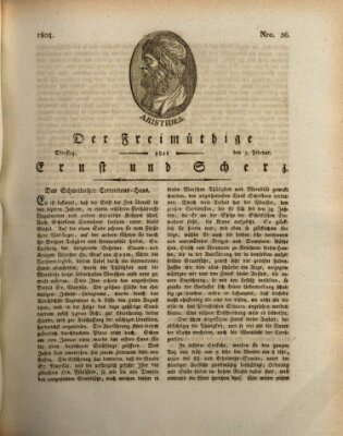 Der Freimüthige oder Ernst und Scherz (Der Freimüthige oder Unterhaltungsblatt für gebildete, unbefangene Leser) Dienstag 5. Februar 1805
