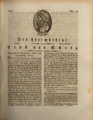 Der Freimüthige oder Ernst und Scherz (Der Freimüthige oder Unterhaltungsblatt für gebildete, unbefangene Leser) Freitag 15. Februar 1805