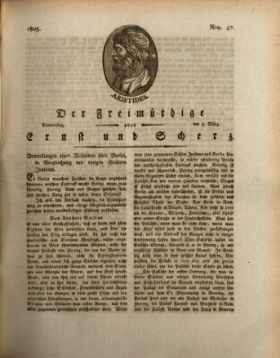 Der Freimüthige oder Ernst und Scherz (Der Freimüthige oder Unterhaltungsblatt für gebildete, unbefangene Leser) Donnerstag 7. März 1805