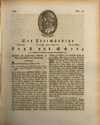 Der Freimüthige oder Ernst und Scherz (Der Freimüthige oder Unterhaltungsblatt für gebildete, unbefangene Leser) Donnerstag 14. März 1805