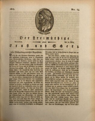 Der Freimüthige oder Ernst und Scherz (Der Freimüthige oder Unterhaltungsblatt für gebildete, unbefangene Leser) Samstag 30. März 1805