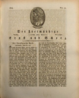 Der Freimüthige oder Ernst und Scherz (Der Freimüthige oder Unterhaltungsblatt für gebildete, unbefangene Leser) Dienstag 23. April 1805