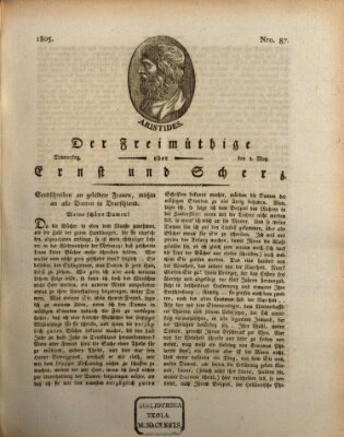 Der Freimüthige oder Ernst und Scherz (Der Freimüthige oder Unterhaltungsblatt für gebildete, unbefangene Leser) Donnerstag 2. Mai 1805