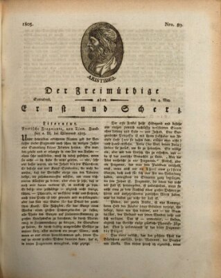 Der Freimüthige oder Ernst und Scherz (Der Freimüthige oder Unterhaltungsblatt für gebildete, unbefangene Leser) Samstag 4. Mai 1805