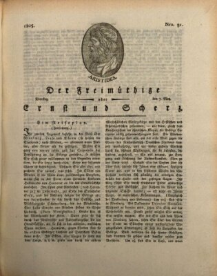 Der Freimüthige oder Ernst und Scherz (Der Freimüthige oder Unterhaltungsblatt für gebildete, unbefangene Leser) Dienstag 7. Mai 1805