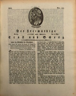 Der Freimüthige oder Ernst und Scherz (Der Freimüthige oder Unterhaltungsblatt für gebildete, unbefangene Leser) Montag 27. Mai 1805