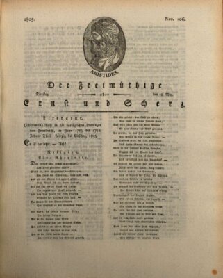 Der Freimüthige oder Ernst und Scherz (Der Freimüthige oder Unterhaltungsblatt für gebildete, unbefangene Leser) Dienstag 28. Mai 1805