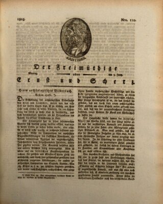 Der Freimüthige oder Ernst und Scherz (Der Freimüthige oder Unterhaltungsblatt für gebildete, unbefangene Leser) Montag 3. Juni 1805