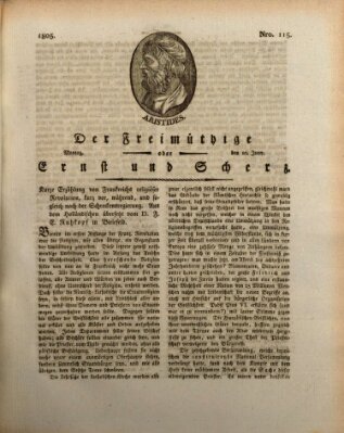 Der Freimüthige oder Ernst und Scherz (Der Freimüthige oder Unterhaltungsblatt für gebildete, unbefangene Leser) Montag 10. Juni 1805