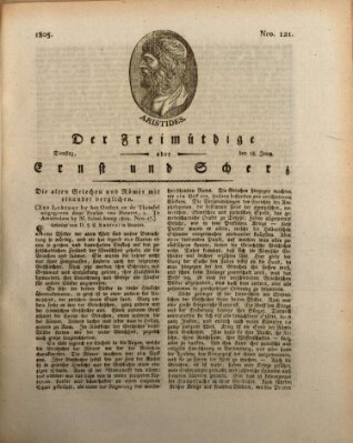 Der Freimüthige oder Ernst und Scherz (Der Freimüthige oder Unterhaltungsblatt für gebildete, unbefangene Leser) Dienstag 18. Juni 1805