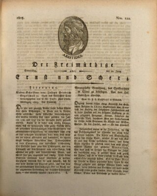 Der Freimüthige oder Ernst und Scherz (Der Freimüthige oder Unterhaltungsblatt für gebildete, unbefangene Leser) Donnerstag 20. Juni 1805