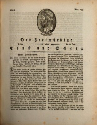 Der Freimüthige oder Ernst und Scherz (Der Freimüthige oder Unterhaltungsblatt für gebildete, unbefangene Leser) Freitag 12. Juli 1805