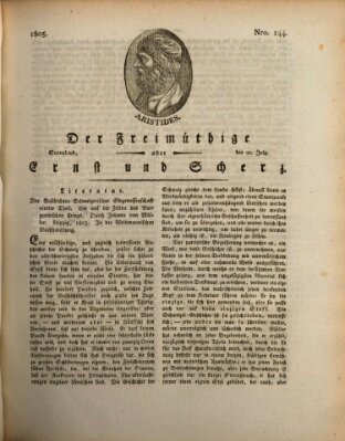 Der Freimüthige oder Ernst und Scherz (Der Freimüthige oder Unterhaltungsblatt für gebildete, unbefangene Leser) Samstag 20. Juli 1805