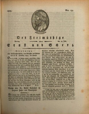 Der Freimüthige oder Ernst und Scherz (Der Freimüthige oder Unterhaltungsblatt für gebildete, unbefangene Leser) Montag 29. Juli 1805