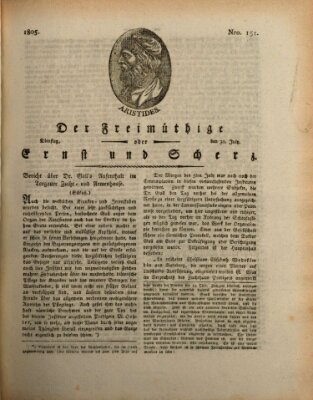 Der Freimüthige oder Ernst und Scherz (Der Freimüthige oder Unterhaltungsblatt für gebildete, unbefangene Leser) Dienstag 30. Juli 1805