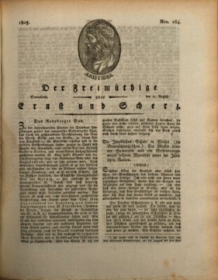 Der Freimüthige oder Ernst und Scherz (Der Freimüthige oder Unterhaltungsblatt für gebildete, unbefangene Leser) Samstag 17. August 1805