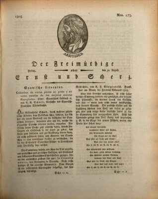 Der Freimüthige oder Ernst und Scherz (Der Freimüthige oder Unterhaltungsblatt für gebildete, unbefangene Leser) Freitag 30. August 1805