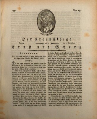 Der Freimüthige oder Ernst und Scherz (Der Freimüthige oder Unterhaltungsblatt für gebildete, unbefangene Leser) Montag 18. November 1805