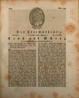 Der Freimüthige oder Ernst und Scherz (Der Freimüthige oder Unterhaltungsblatt für gebildete, unbefangene Leser) Samstag 7. Dezember 1805