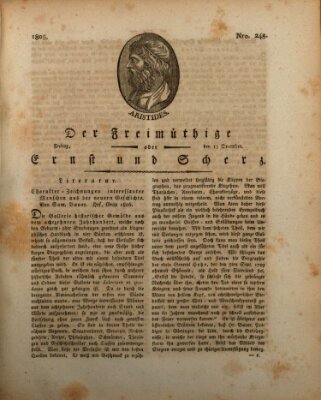 Der Freimüthige oder Ernst und Scherz (Der Freimüthige oder Unterhaltungsblatt für gebildete, unbefangene Leser) Freitag 13. Dezember 1805