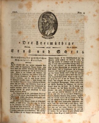 Der Freimüthige oder Ernst und Scherz (Der Freimüthige oder Unterhaltungsblatt für gebildete, unbefangene Leser) Montag 6. Januar 1806