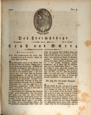 Der Freimüthige oder Ernst und Scherz (Der Freimüthige oder Unterhaltungsblatt für gebildete, unbefangene Leser) Samstag 11. Januar 1806