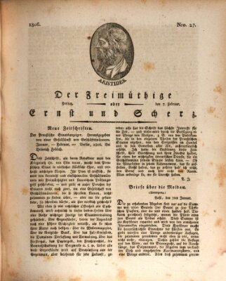 Der Freimüthige oder Ernst und Scherz (Der Freimüthige oder Unterhaltungsblatt für gebildete, unbefangene Leser) Freitag 7. Februar 1806