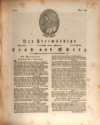 Der Freimüthige oder Ernst und Scherz (Der Freimüthige oder Unterhaltungsblatt für gebildete, unbefangene Leser) Samstag 8. Februar 1806