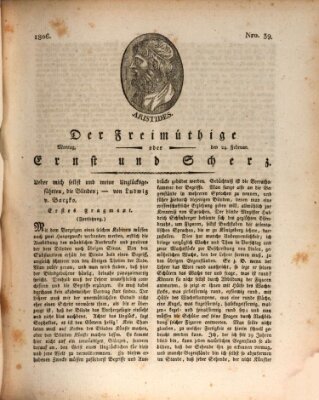 Der Freimüthige oder Ernst und Scherz (Der Freimüthige oder Unterhaltungsblatt für gebildete, unbefangene Leser) Montag 24. Februar 1806