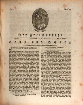 Der Freimüthige oder Ernst und Scherz (Der Freimüthige oder Unterhaltungsblatt für gebildete, unbefangene Leser) Dienstag 25. Februar 1806