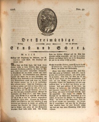 Der Freimüthige oder Ernst und Scherz (Der Freimüthige oder Unterhaltungsblatt für gebildete, unbefangene Leser) Freitag 28. Februar 1806