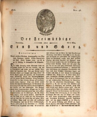 Der Freimüthige oder Ernst und Scherz (Der Freimüthige oder Unterhaltungsblatt für gebildete, unbefangene Leser) Donnerstag 6. März 1806