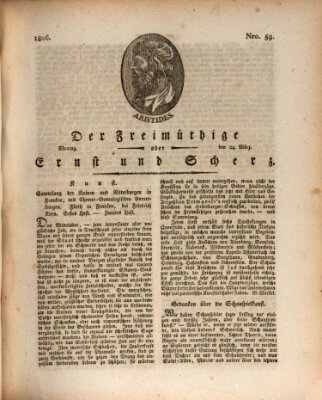 Der Freimüthige oder Ernst und Scherz (Der Freimüthige oder Unterhaltungsblatt für gebildete, unbefangene Leser) Donnerstag 24. April 1806