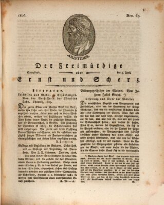 Der Freimüthige oder Ernst und Scherz (Der Freimüthige oder Unterhaltungsblatt für gebildete, unbefangene Leser) Samstag 5. April 1806